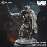 Corin of Lamhet - Half Elf Duelist 3D-printed model